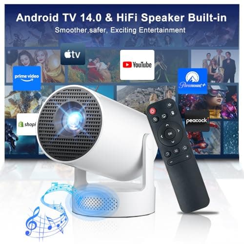 Salange HY300Ultra Smart Projector Android 14 Built-in Apps,4K & 8K Support — view 4