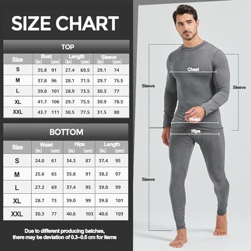 UNIQUEBELLA Men's Thermal Underwear,Home Thermal Underwear Set Men Winter Thermal Clothing Breathable Multifunctional Ski Underwear for Running,Skiing,Football,Cycling-Grey — view 6