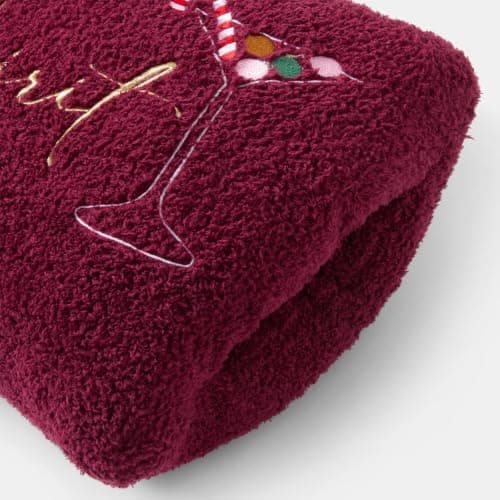 OHS Christmas Cushions Hand Warmer Pocket Sofa Bed Decor, Burgundy — view 5