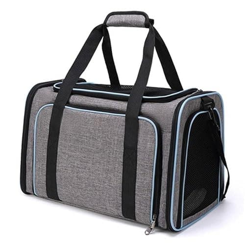 Expandable Cat Carrier Bag, Portable Soft Sided with Fleece Bed, Pet Carriers for Cats, Rabbit, Small Dogs, Puppies, Kitten, Cat Carriers & Travel Products with Shoulder Strap — view 3