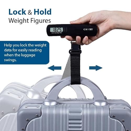CAMRY Digital Luggage Scale Travel Suitcase Weighing, 110lb/50kg, Black — view 5