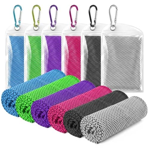 GLGHMH 6PCS Cooling Towels Microfibre Sweat Cloth Breathable Instant Neck Cooler For Men Women Adults For Gym Fitness Yoga Golf Camping Travel Summer Sports Essentials Workout Accessories Set
