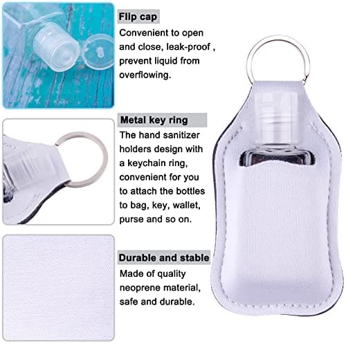 Duufin 60 Pieces Hand Sanitizer Holders Empty Travel Bottles Set, Pure White, 60 Count (Pack of 1) — view 3