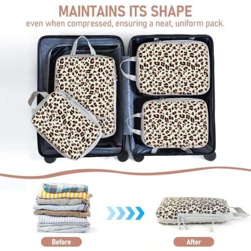 Compression Packing Cubes for Travel, Travel Essentials Luggage Organizer bags for Suitcase, Durable Compression Travel Packing Cubes for Carry on Backpack — view 2