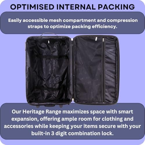 ATX Luggage 55x35x20cm Cabin Suitcase Super Lightweight Small Suitcase Approved for 100+ Airlines Including EasyJet, Ryanair, British Airways & Virgin Atlantic (Navy, 48 Liter) — view 6