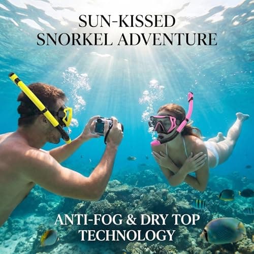Snorkel Set Adults, JRing Snorkel Set with Anti Fog Goggles Dry Snorkel — view 6