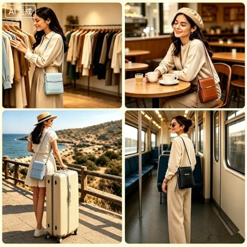 Touch Screen Crossbody Phone Bag for Women Phone Messenger Bag，Brown-1 — view 4