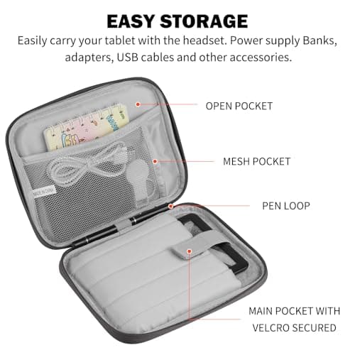 HoYiXi Universal Sleeve Bag for 6",6.8",7" Kindle Paperwhite/Colorsoft 2024-2012 Compatible with 6"-6.8" All-New Kindle/Kobo/Tolino/Sony,6" EReader with Anti-Drop Protective Cover,Grey — view 4