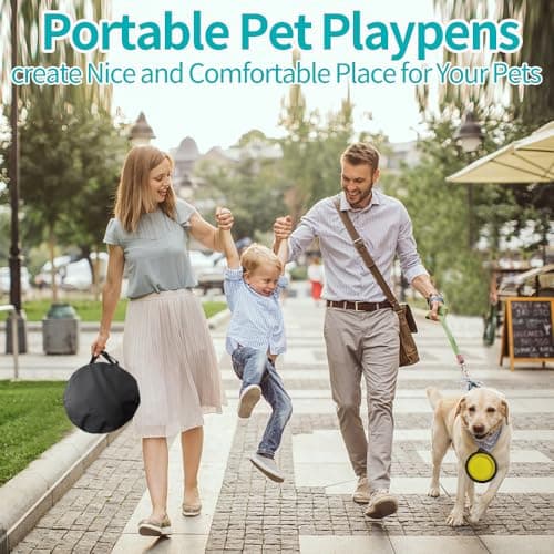 Portable Pet Playpen/Soft Dog Crate,Cat Carrier Large Playground for Puppy Carrier/Rabbit Run/Kitten Cat Indoor Outdoor Travel Camping Use 70X55X45CM (S,Black) — view 6