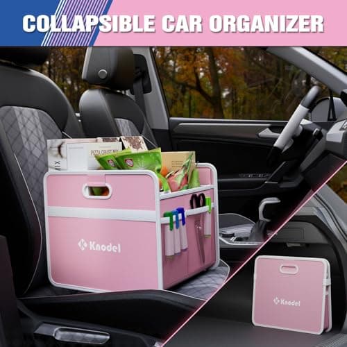 K KNODEL Car Boot Organiser, Foldable Car Boot Storage (Medium, Pink) — view 4