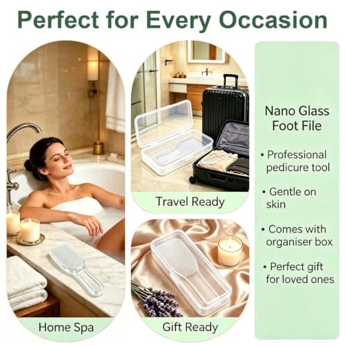 Nano Glass Foot File,Callus Remover for Feet – Hard Skin & Dead Skin Remover for Wet/Dry Use,Professional Pedicure Tool,Foot Scrubber with Travel Storage Box — view 6