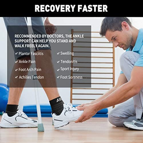 AVIDDA Plantar Fasciitis Socks 1 PAIR, Compression Foot Sleeves for Sport Arthritis Pain Relief, Ankle Support Brace for Men and Women Black L — view 4