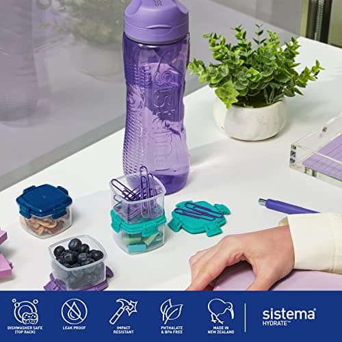 Sistema Hydrate Tritan Active Sports Water Bottle | 800 ml | Leakproof Water Bottle | BPA-Free | Assorted colors — view 6