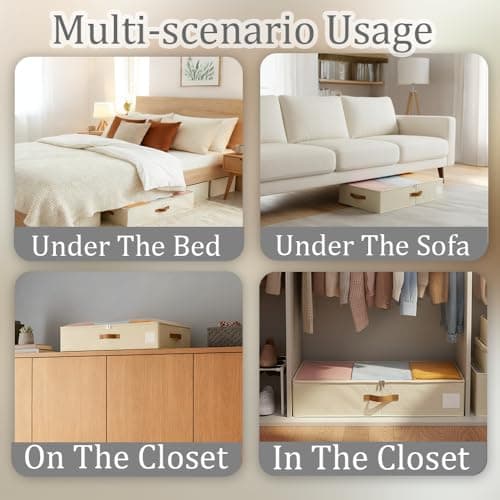 Under Bed Storage Boxes With Lids, PP Side Panel, No Base Panel, 80*40*15cm — view 3