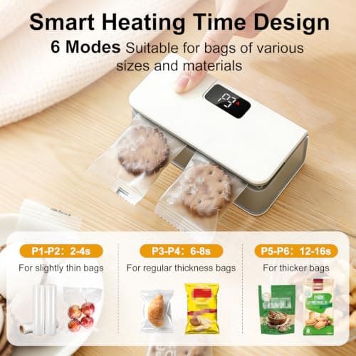 Mini Bag Sealer,2 in 1 Rechargeable Sealer Machine with Cutter and Magnetic — view 3
