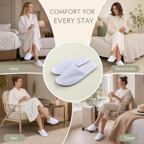 Ufyuayig Hotel Slippers Disposable Slippers, 5 Pairs Spa Slippers — view 6