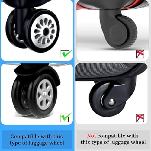 8pcs Luggage Wheel Covers, Portable Silicone Luggage Wheel Protector Covers Noise-Proof Luggage Spinner Wheel Covers for Most 8 Caster Luggage (Blue + Light Blue) — view 5