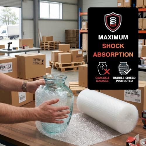 Bargain Factory Extra Large 300mm X 10m Roll of Quality Bubble Cushioning Wrap Roll - Strong, Affordable, and Ideal for House Moving, Removals, Packing, Shipping, and Mailing — view 3