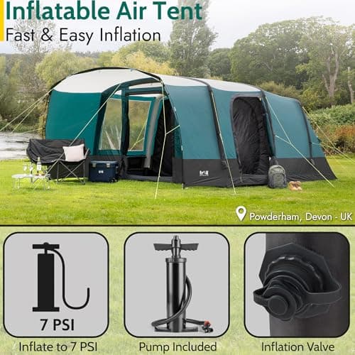 Trail Luxton 5 Man Inflatable Air Tent, L515cm x W330cm x H200cm — view 2