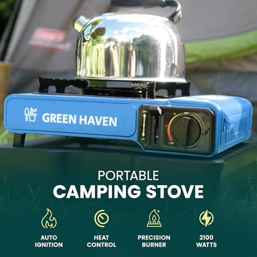 Green Haven Camping Cooker | Portable Gas Stove Single Burner & Carry Case — view 2