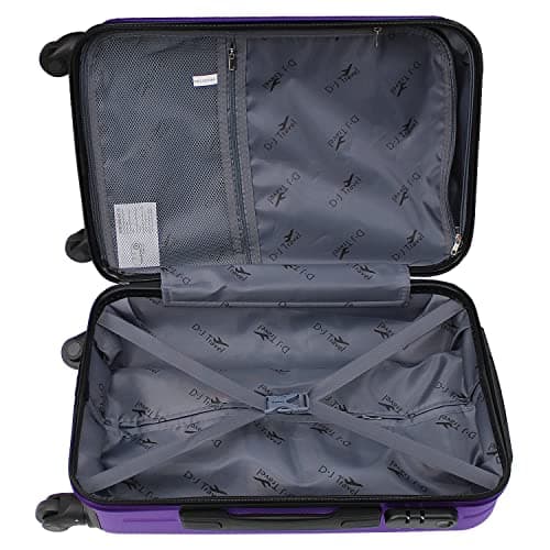 Daniel James Cabin Suitcase - 18” or 20” Lightweight Carry On Hand Luggage with 4 Spinner Wheels - Airline Approved Hard Shell ABS Trolley Case Bag with Combination Lock (Purple, 18-INCH) — view 2