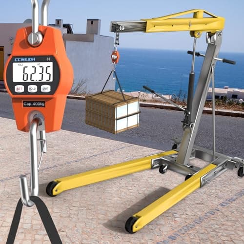 Hanging Scale Handheld 880lb/400kg Crane Scale Luggage Scale,with ABS Plastic case & Big LCD Display, Portable Digital Mini Crane Scale Fishing Scale，for Gym,Hunting,Travelling,Farming（Orange） — view 3