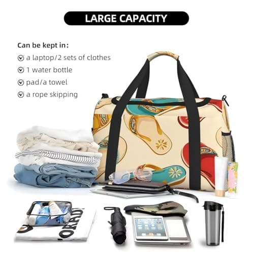 Summer Sandals Pattern Large Capacity Travel Storage Bag Lightweight Hand Carry Bag Overnight Storage Bag Unisex Travel Bag — view 6