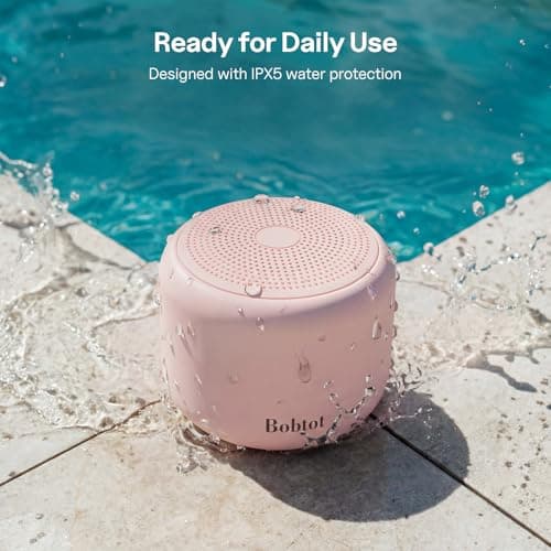 Bobtot Portable Bluetooth Speakers with Strap Mini Speaker, Pink — view 5