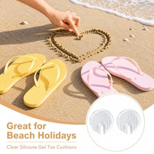 4 Pairs Silicone Toe Protectors for Flip Flops, Soft Flip Flop Gel Cushion Pads, Soft Gel Cushions Pad with Toe Guards, Anti-Slip Thong Sandal Accessories, Silicone Toes Protectors for Men and Women — view 6