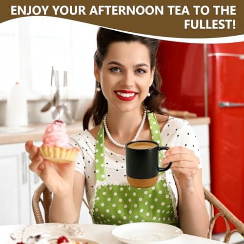 Eidoct Travel Ceramic Cup with Handle, Ceramic Coffee Mug 400ML — view 5