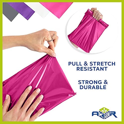 AKAR 22 x 30 Inch Mailing Bags – Strong Polythene Posting Mail Bags with Aluminium Adhesive Strip – 60 Microns – Easy Seal – XX-Large 56 x 76cm – For Non-Fragile Item (Pink, 5 Pack) — view 6