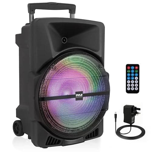 Pyle Bluetooth PA Speaker System, 12" Subwoofer, Indoor/Outdoor, 1200W