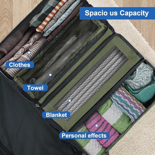 Olosar Suitcase Organizer, Travel Luggage Organizer Portable Hanging Travel Shelves Collapsible Hanging Packing Cubes for Carry on Suitcase, Army Green -M — view 5