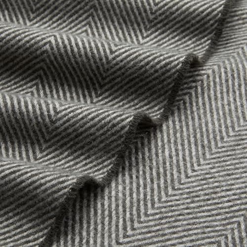 Amazon Basics Lightweight Recycled Polyester Sofa Throw Blanket, Bed Throw for Room Décor, 127 x 152 cm, Dark Grey and Light Grey Herringbone — view 6