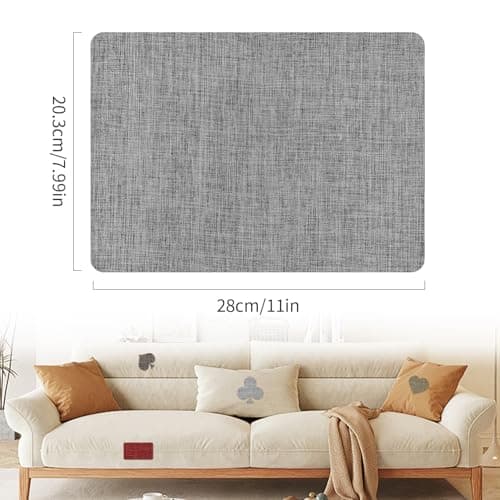 AXEN 2PCS Fabric Repair Patches, Self-Adhesive Linen Patch for Furniture, Couch, Sofa, Tote Bag, Car Seat, Grey — view 2