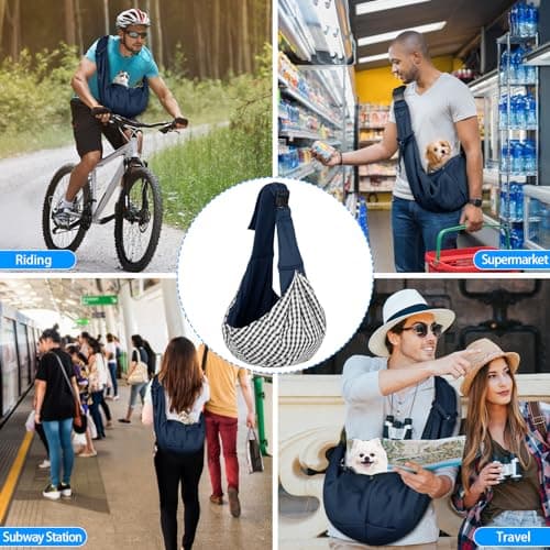 Sarsumir Dog Carrier Bag Dog Sling, Pet Carrier for Small Medium Cat Dog, Puppy Carrier with Adjustable Shoulder Strap Puppy Sling for Travel Walking Shopping, Blue — view 6