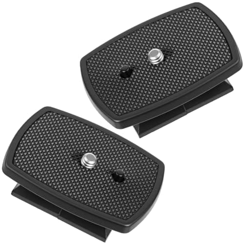 2 Pack Tripod Quick Release Plate Universal Camera Quick Release Plate with 1/4 Inch Screw Camera Mounting Adapter Ball Head Parts Replacement Adapters for Most Tripods Black