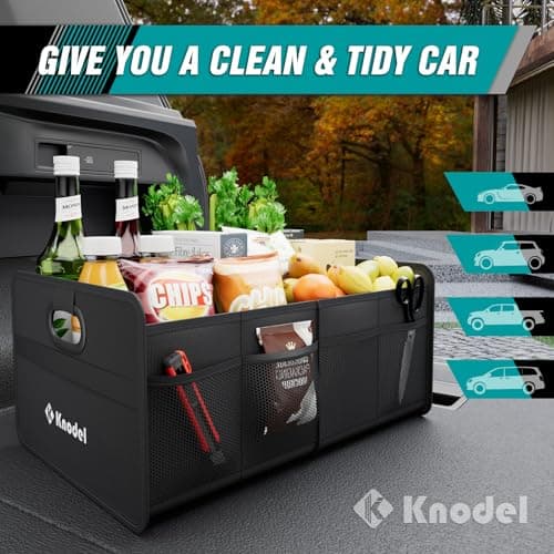 K KNODEL Car Boot Organiser, Foldable Car Boot Storage (Mini, Black) — view 4