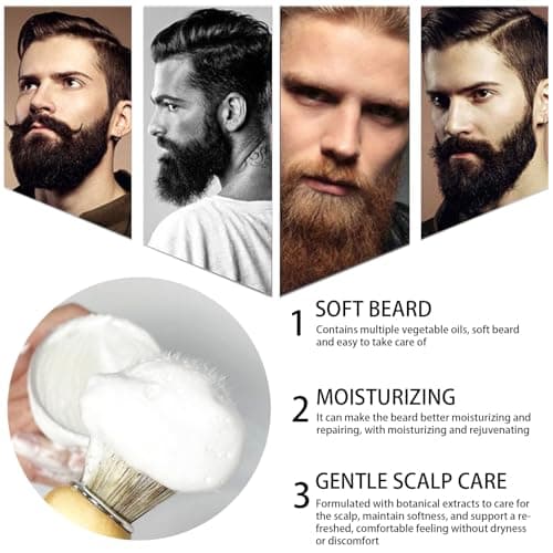 Solid Shaving Soap for Men,Mint Shaving Smoothest Wet Soap with Shaving Brush,Deep Cleaning,Travel Size Shaving Soap — view 2