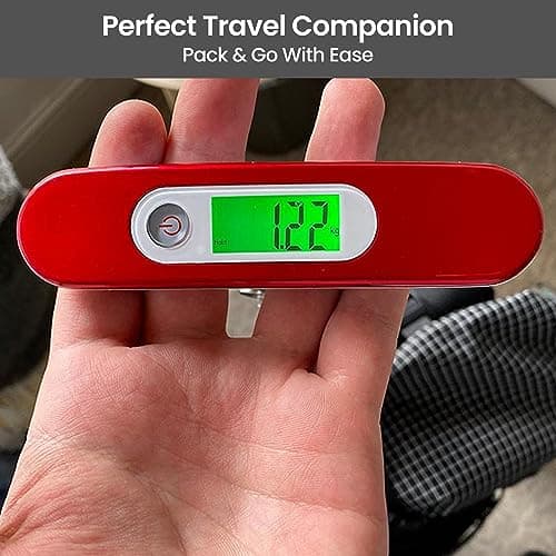 Albert Austin Digital Suitcase Weighing Scale Luggage Weight Scale with Ergonomic Grip Electronic Luggage Scale for Suitcases 50kg Capacity LCD Display 4 Weight Units Tare Function Overload Indicator — view 5