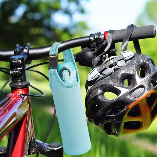 Blue Water Bottle Sleeve Neoprene Pouch for Outdoor Hiking Travel, 550ml — view 5