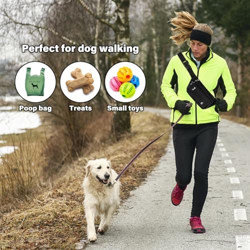Minnhua 4 Pockets Bum Bag Fanny Pack Bumbags for Men Women Waterproof Waist Bag Large Capacity Waist Packs with 64cm Extended Belt for Dog Walking Sport Running Hiking Cycling Travel — view 6