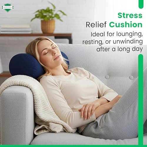 ADEPTNA Extra Soft Microbead Travel Neck Support Pillow Back Head Cushion Micro Bead Stress Relief Beanie Pillow — view 2