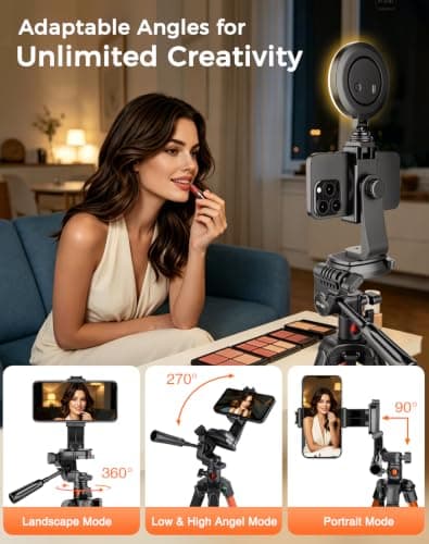 Nineigh Camera Phone Tripod, 75'' Lightweight DSLR Camera Stand — view 3