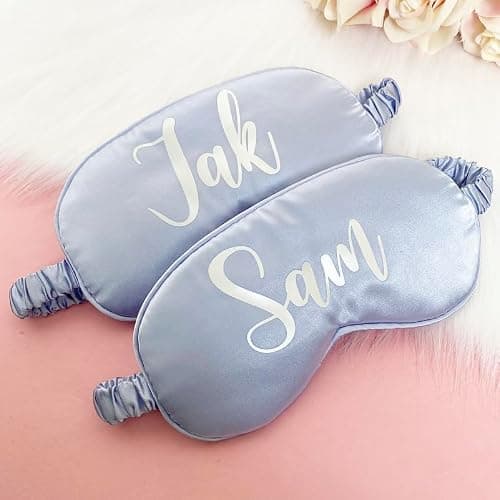 Personalised Sleep Silk Satin Eye Mask Custom Any Name Rest Sleeping Relaxing Mask Gift for Her Mothers Day Birthday Bridesmaid Hen Bridal Christmas Party Gift Favours Present — view 6