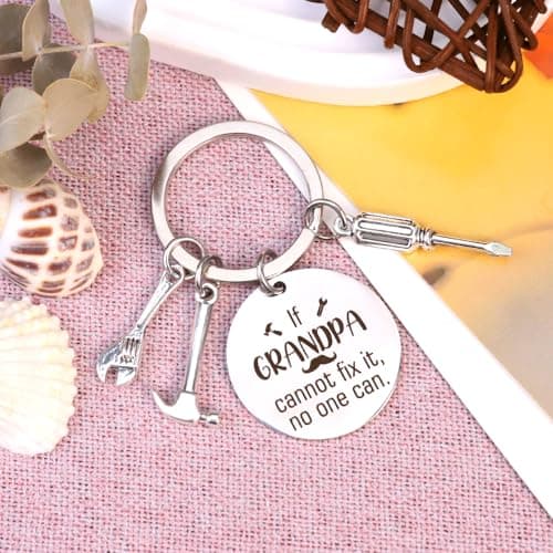 Grandad Keyring Personalized Gifts for Grandad Gifts for Grandparents Grandad Birthday Gifts Christmas Gifts for Grandpa from Granddaughter and Grandson Grandad Gift Ideas Funny Gifts for Grandad — view 3