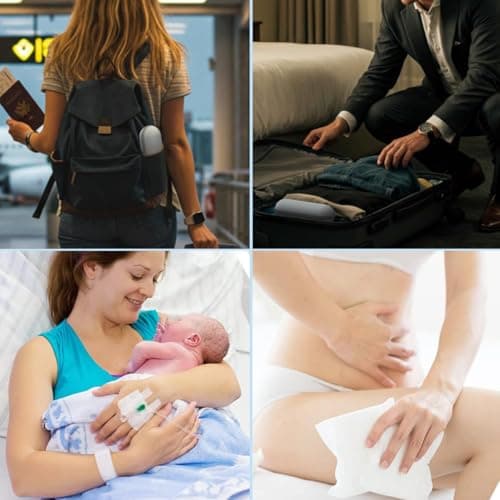 Portable Bidet 400ml Travel Bidet Sprayer Perineal Wash Bottle Upside Down Squeeze Flusher Bottles for Postpartum Care, Recovery and Hemorrhoid — view 6