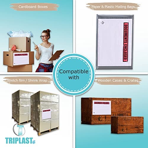 Triplast 100 x A4 Printed Document Enclosed Wallet (328 x 230 mm) | Peel & Seal Clear Plastic Envelopes/Sleeves/Pockets/Wallets | Attach Invoices, Packing Lists & Delivery Notes to Parcels — view 6