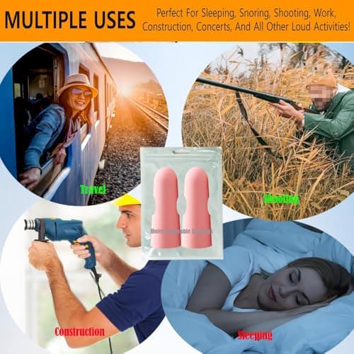 50Pairs Individually Wrapped Soft Foam Anti-Noise Travel Disposable Earplugs for Quiet; Deep Sleep Protector Earplug; Noise Cancelling Sleep Ear Plugs for Sleeping,Hearing Safety Protection — view 4