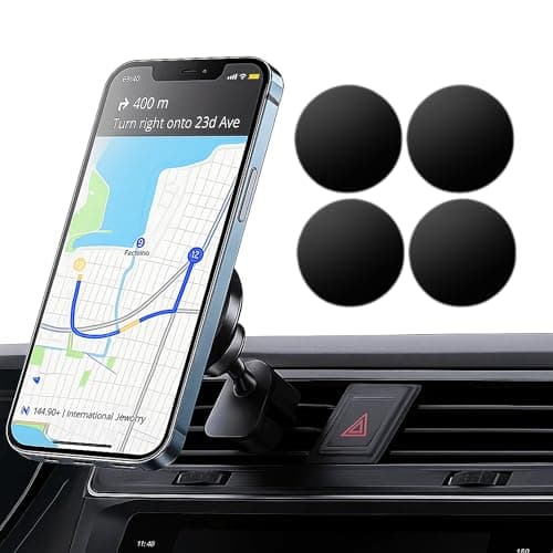sphires 4 Pack Metal Plate for Magnetic Phone Car Mount 4 X Round Metal Plate for Car Magnetic Phone Holder — view 6